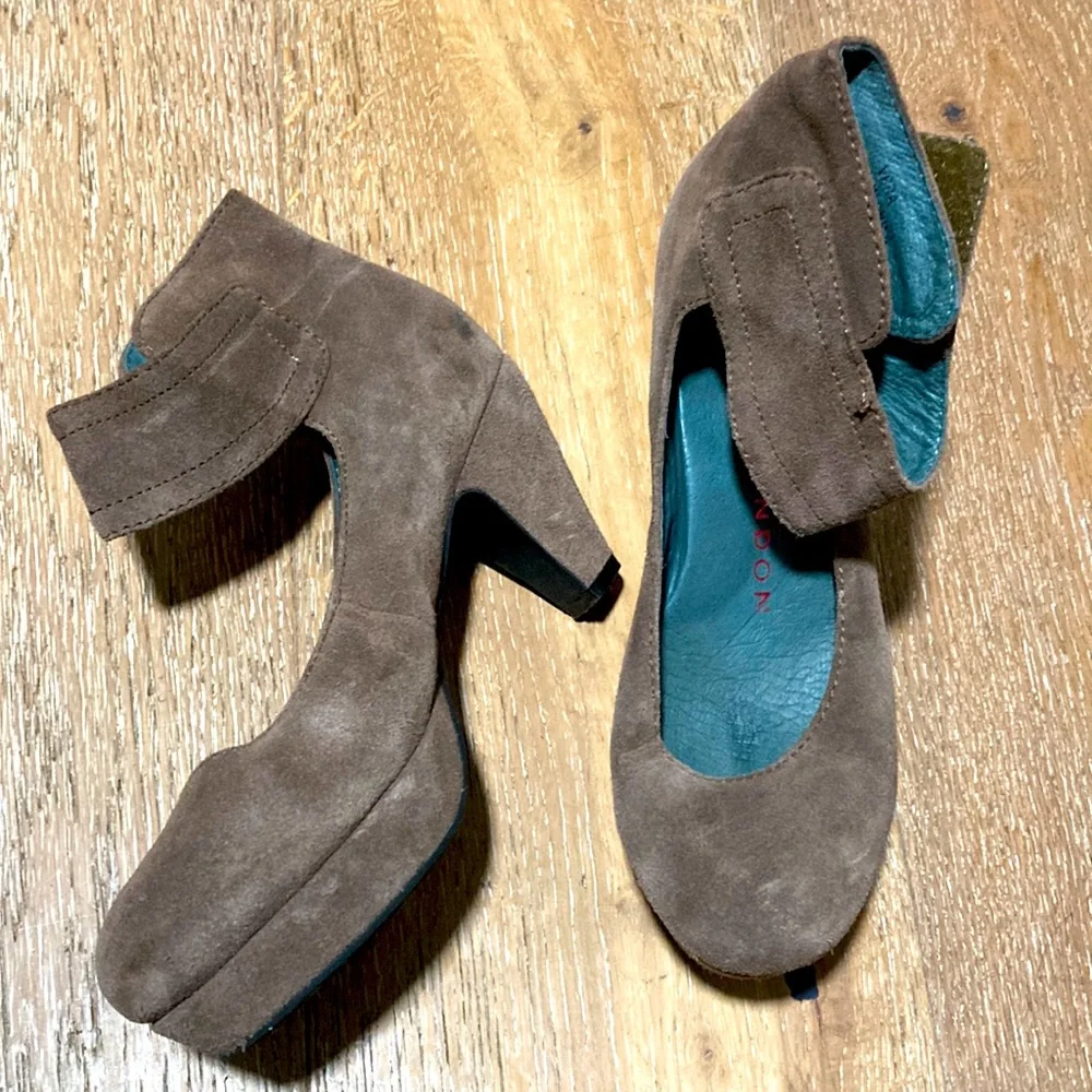 Sacha London Vera Pump Mary Jane Platform Suede Leather Heel Shoes 7.5